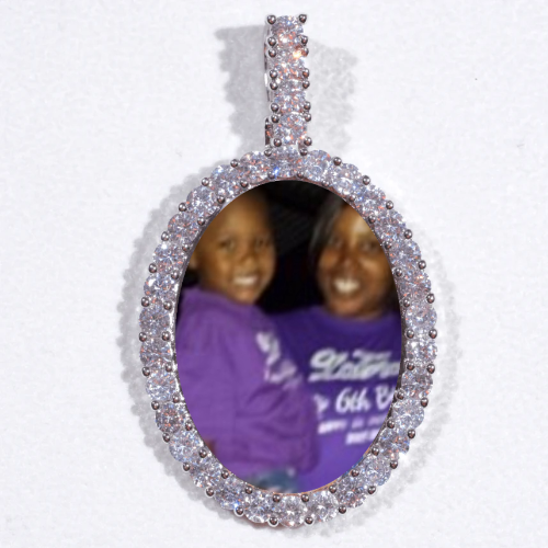 Large 3D Oval Custom Picture Pendant