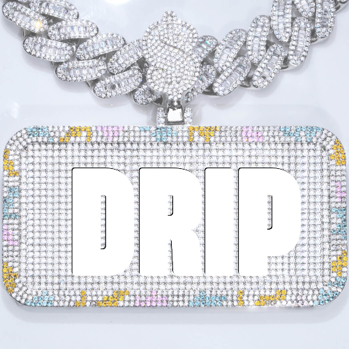 CUSTOM LETTER NECKLACE 3D COLORFUL SQUARE