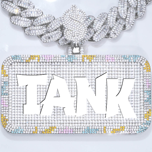 CUSTOM LETTER NECKLACE 3D COLORFUL SQUARE