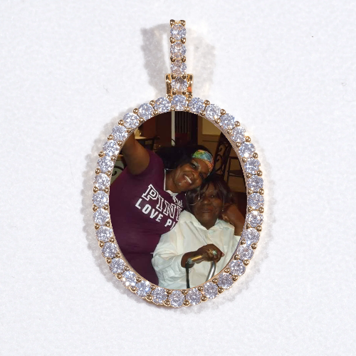 3D Oval Custom Picture Pendant