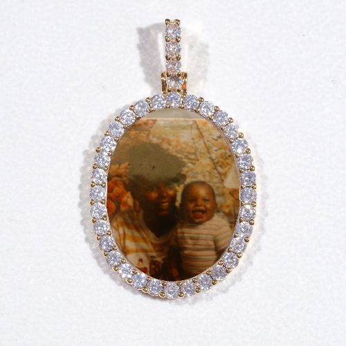 3D Oval Custom Picture Pendant