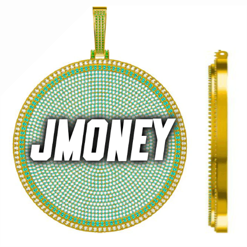 CUSTOM LETTER NECKLACE 3D BIG DISC