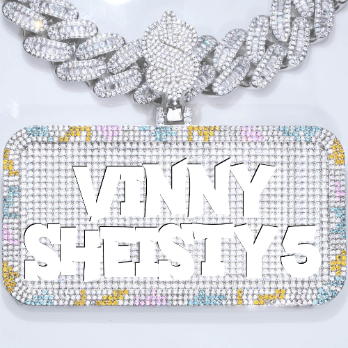 CUSTOM LETTER NECKLACE 3D COLORFUL SQUARE