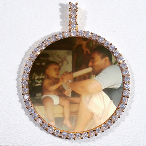 LARGE 3D CIRCLE CUSTOM PICTURE PENDANT