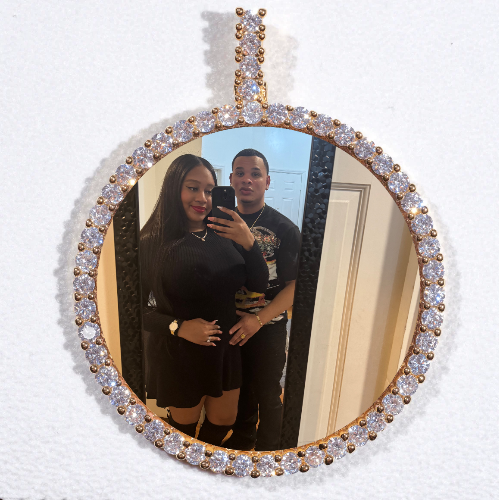 LARGE 3D CIRCLE CUSTOM PICTURE PENDANT