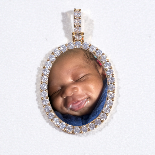 3D Oval Custom Picture Pendant