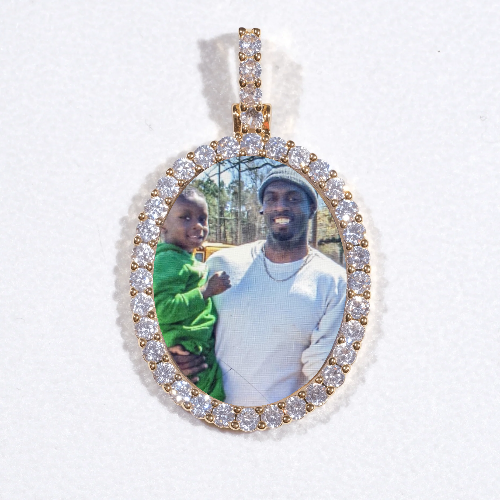 3D Oval Custom Picture Pendant