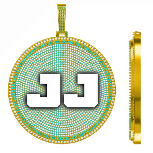 CUSTOM LETTER NECKLACE 3D BIG DISC