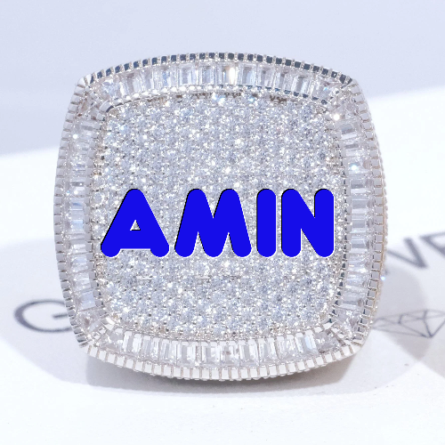 CUSTOM LETTER 3D ICED RING