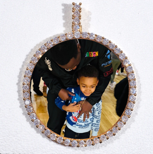 LARGE 3D CIRCLE CUSTOM PICTURE PENDANT