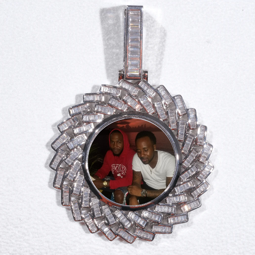 Large 3D Baguette Custom Picture Pendant