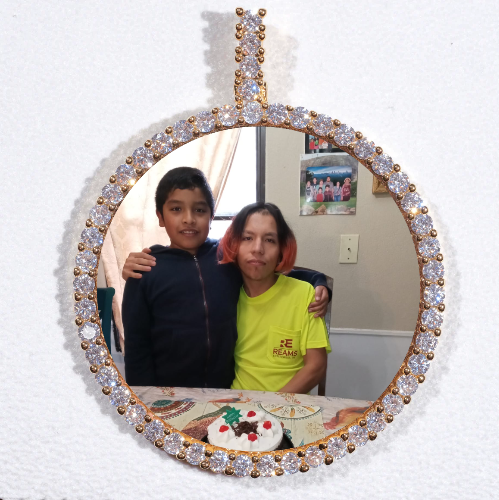 LARGE 3D CIRCLE CUSTOM PICTURE PENDANT