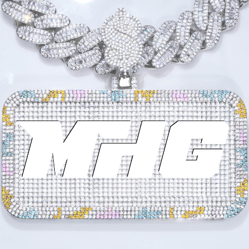 CUSTOM LETTER NECKLACE 3D COLORFUL SQUARE