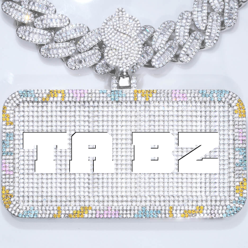CUSTOM LETTER NECKLACE 3D COLORFUL SQUARE