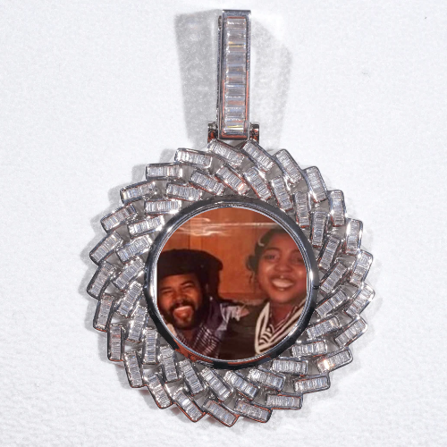 Large 3D Baguette Custom Picture Pendant