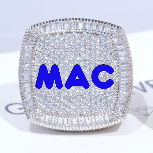 CUSTOM LETTER 3D ICED RING