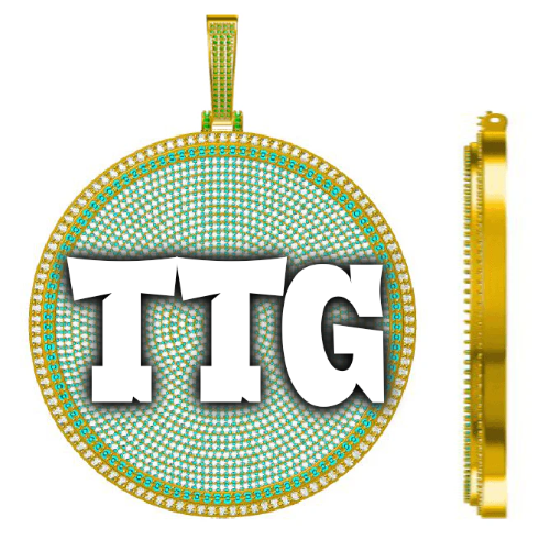 CUSTOM LETTER NECKLACE 3D BIG DISC