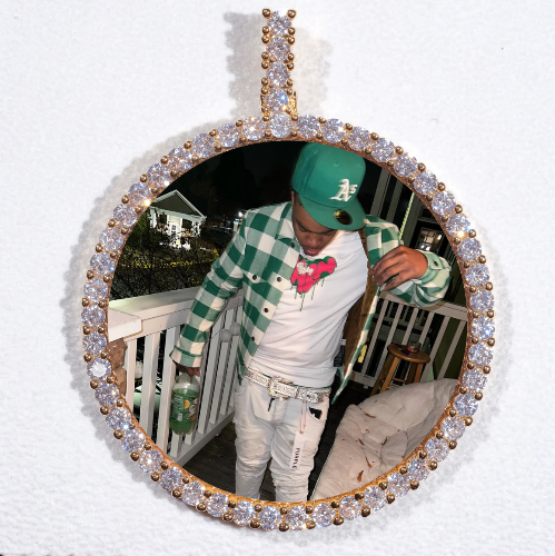 LARGE 3D CIRCLE CUSTOM PICTURE PENDANT