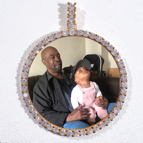 LARGE 3D CIRCLE CUSTOM PICTURE PENDANT