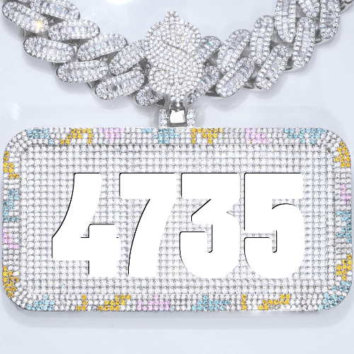 CUSTOM LETTER NECKLACE 3D COLORFUL SQUARE