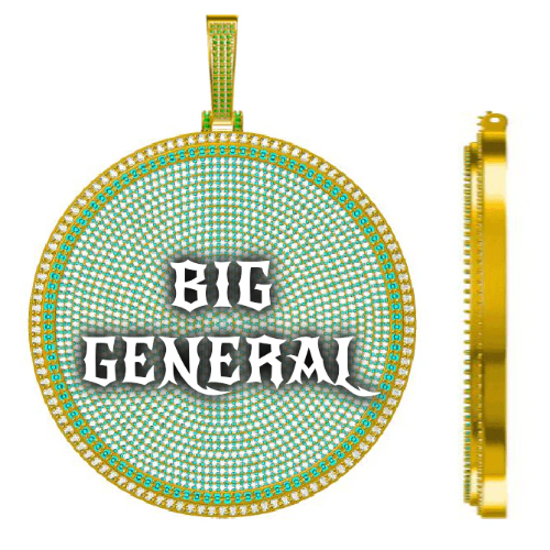 CUSTOM LETTER NECKLACE 3D BIG DISC