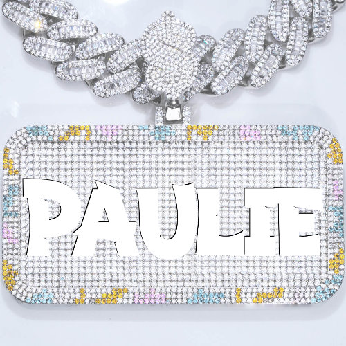 CUSTOM LETTER NECKLACE 3D COLORFUL SQUARE