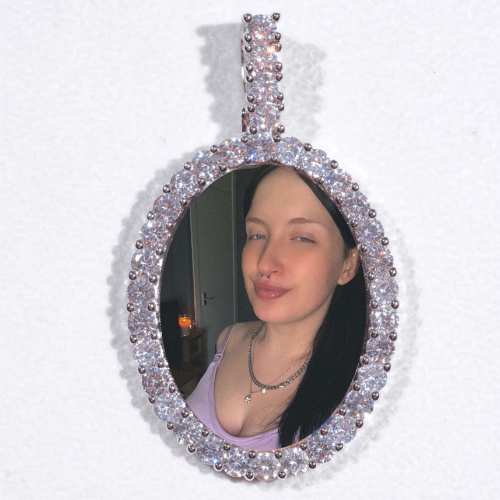 Large 3D Oval Custom Picture Pendant
