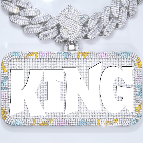 CUSTOM LETTER NECKLACE 3D COLORFUL SQUARE