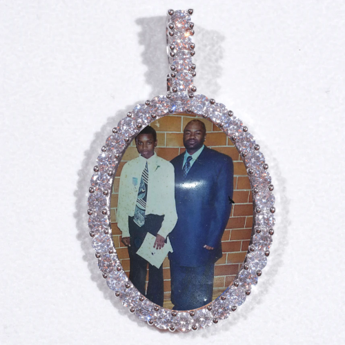 Large 3D Oval Custom Picture Pendant
