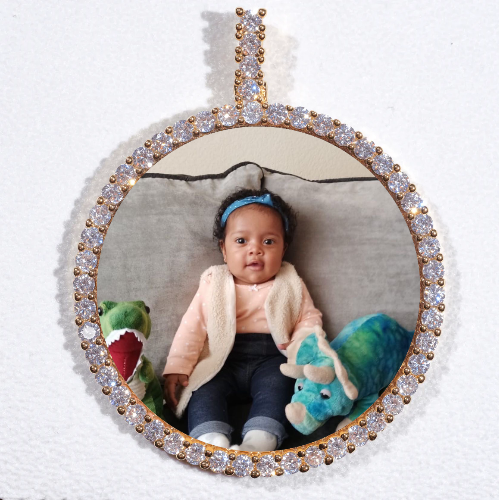 LARGE 3D CIRCLE CUSTOM PICTURE PENDANT