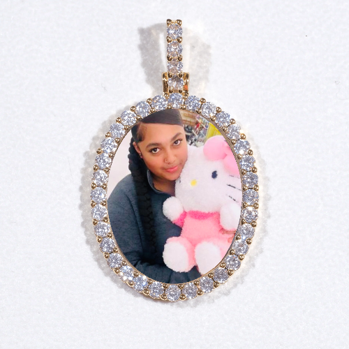 3D Oval Custom Picture Pendant