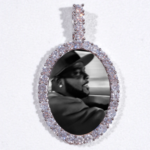 Large 3D Oval Custom Picture Pendant