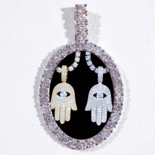 Large 3D Oval Custom Picture Pendant