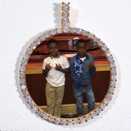 LARGE 3D CIRCLE CUSTOM PICTURE PENDANT
