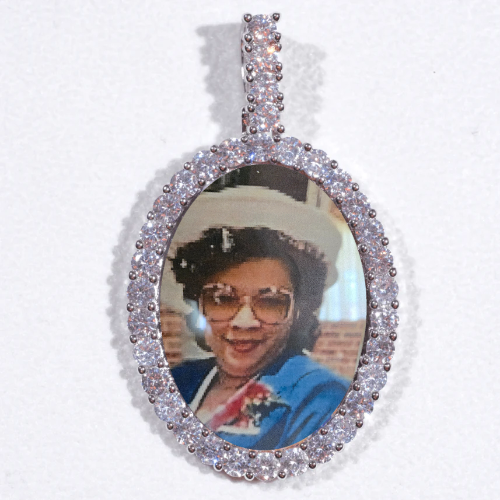 Large 3D Oval Custom Picture Pendant