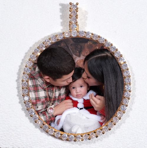 LARGE 3D CIRCLE CUSTOM PICTURE PENDANT