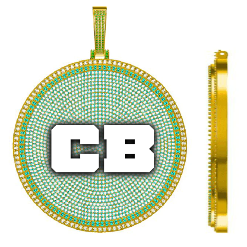 CUSTOM LETTER NECKLACE 3D BIG DISC