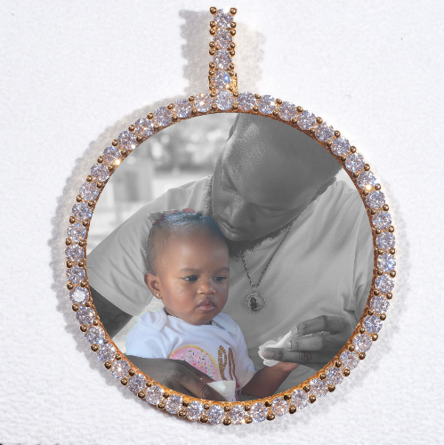 LARGE 3D CIRCLE CUSTOM PICTURE PENDANT