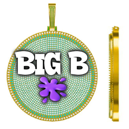 CUSTOM LETTER NECKLACE 3D BIG DISC