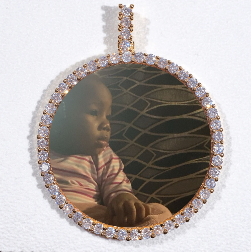 LARGE 3D CIRCLE CUSTOM PICTURE PENDANT