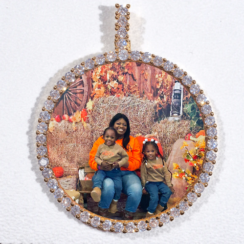 LARGE 3D CIRCLE CUSTOM PICTURE PENDANT