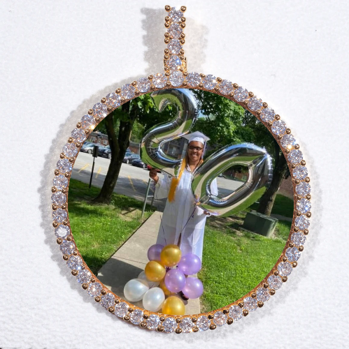LARGE 3D CIRCLE CUSTOM PICTURE PENDANT