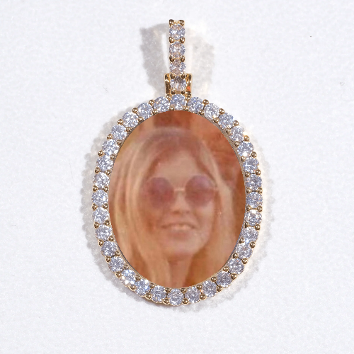 3D Oval Custom Picture Pendant