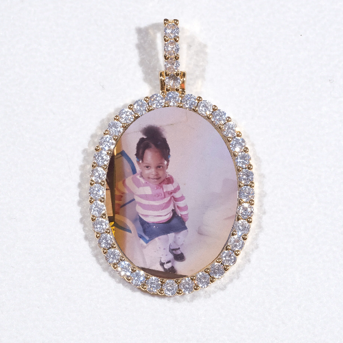 3D Oval Custom Picture Pendant