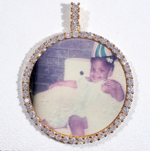LARGE 3D CIRCLE CUSTOM PICTURE PENDANT