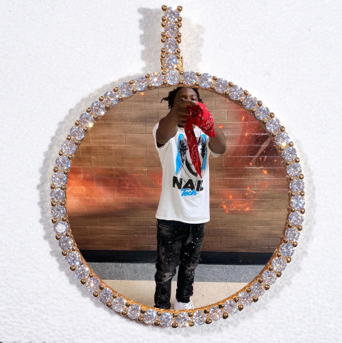 LARGE 3D CIRCLE CUSTOM PICTURE PENDANT