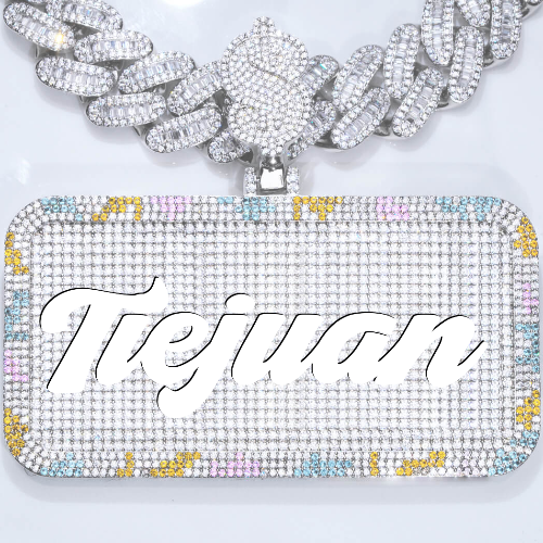 CUSTOM LETTER NECKLACE 3D COLORFUL SQUARE