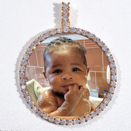 LARGE 3D CIRCLE CUSTOM PICTURE PENDANT