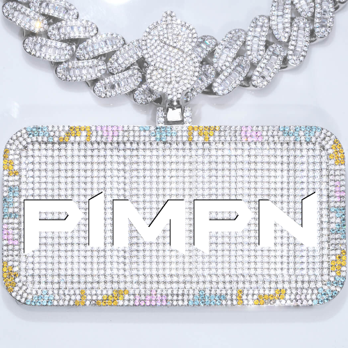 CUSTOM LETTER NECKLACE 3D COLORFUL SQUARE