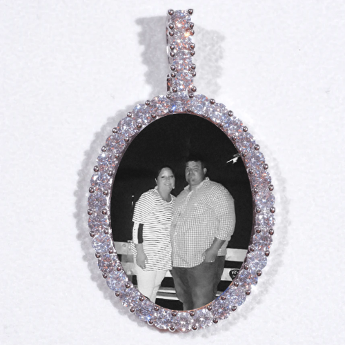 Large 3D Oval Custom Picture Pendant
